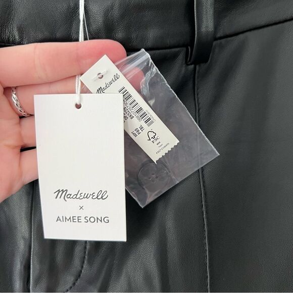 NWT Madewell x Aimee Song Slim Tapered Pants in Faux Leather - Picture 11 of 11